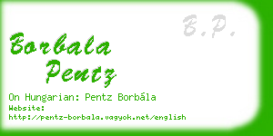 borbala pentz business card