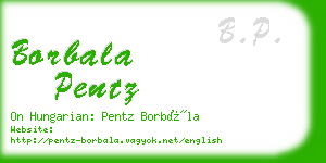 borbala pentz business card